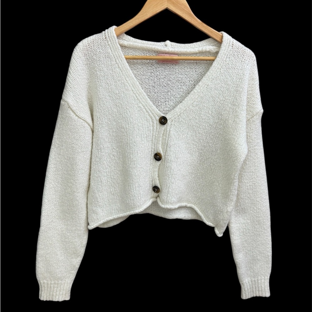 Urban Outfitters Cropped Knit sweater cardigan - button up - white sz XS
